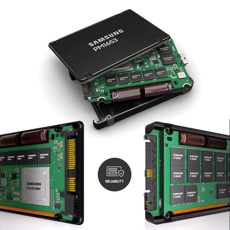 三星PM1653,3.84TB固态硬盘,SAS24Gb/s,2.5英寸,企业级存储,高效稳定