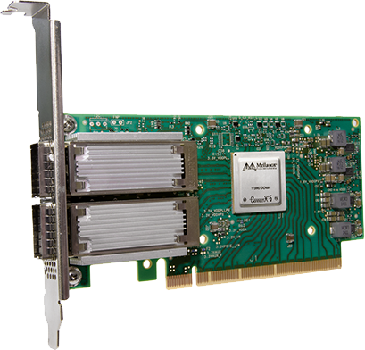 英伟达,MCX556A-ECAT,ConnectX-5 VPI,Adapter Card EDR/100GbE双端口,InfiniBand网卡