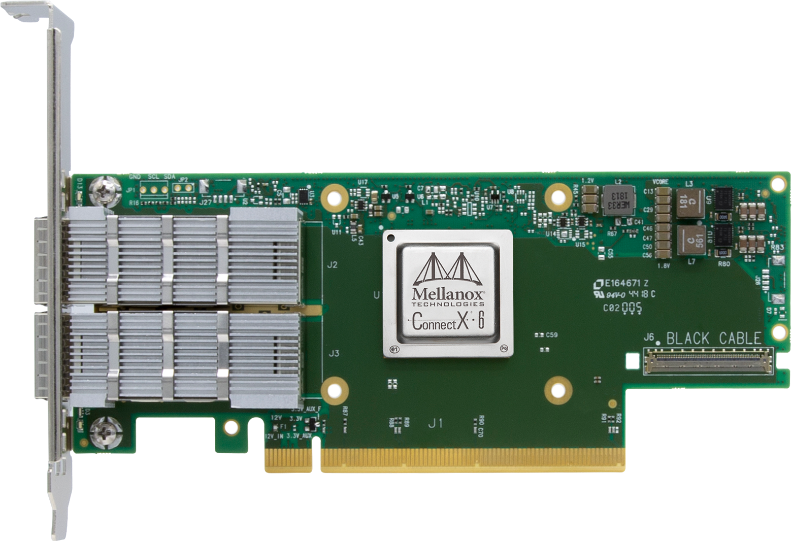 英伟达,MCX653106A-HDAT-SP,ConnectX-6 VPI , HDR/200GbE双端口,InfiniBand网卡