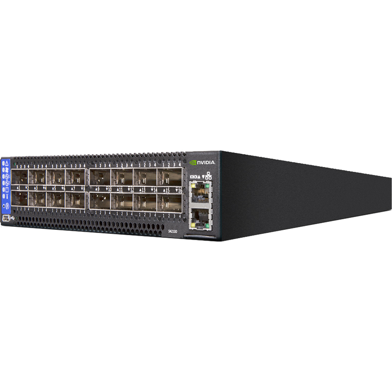 英伟达MSN2100-CB2R,Spectrum 100GbE,1U,开放式以太网交换机,高质量,安全特性,网络访问控制,可编程性,灵活性,可靠性,高可用性。