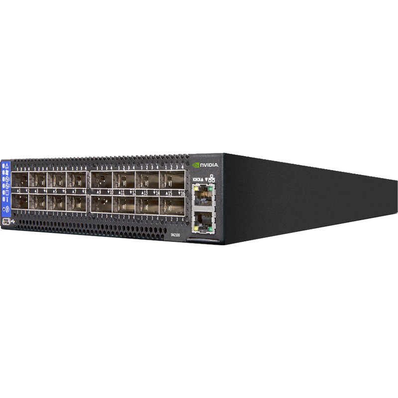 英伟达,MSN2100-CB2F,100GbE以太网交换机,1U机架,Cumulus Linux操作系统,网络管理,数据中心,VLAN,QoS,MPLS。